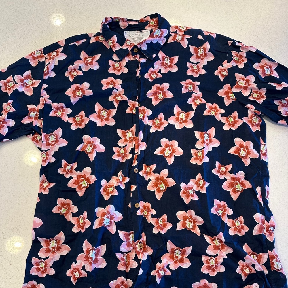 Acacia Men's Aloha Shirt - XXL - Isle Print
